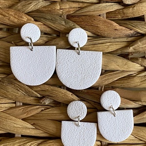 White polymer clay earrings, clay earrings white, white earrings, summer earrings