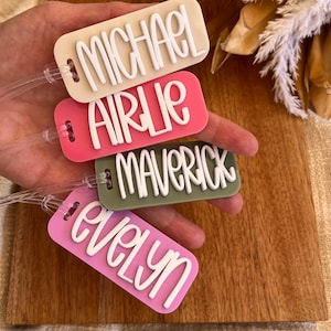 Super Cute Bag Tag Personalised | School Bag Tag | Acrylic Kids Bag Tag | Personalised Bag Tag for Kids | Custom Kinder Bag Tag| Colourful |