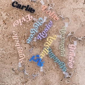 Acrylic Name Tag | Keyring | Personalised Keychain