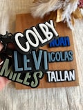 Matte Black Personalised Bag Tag | Kids Backpack Keychain | Custom Name Acrylic School Tag Australia product logo