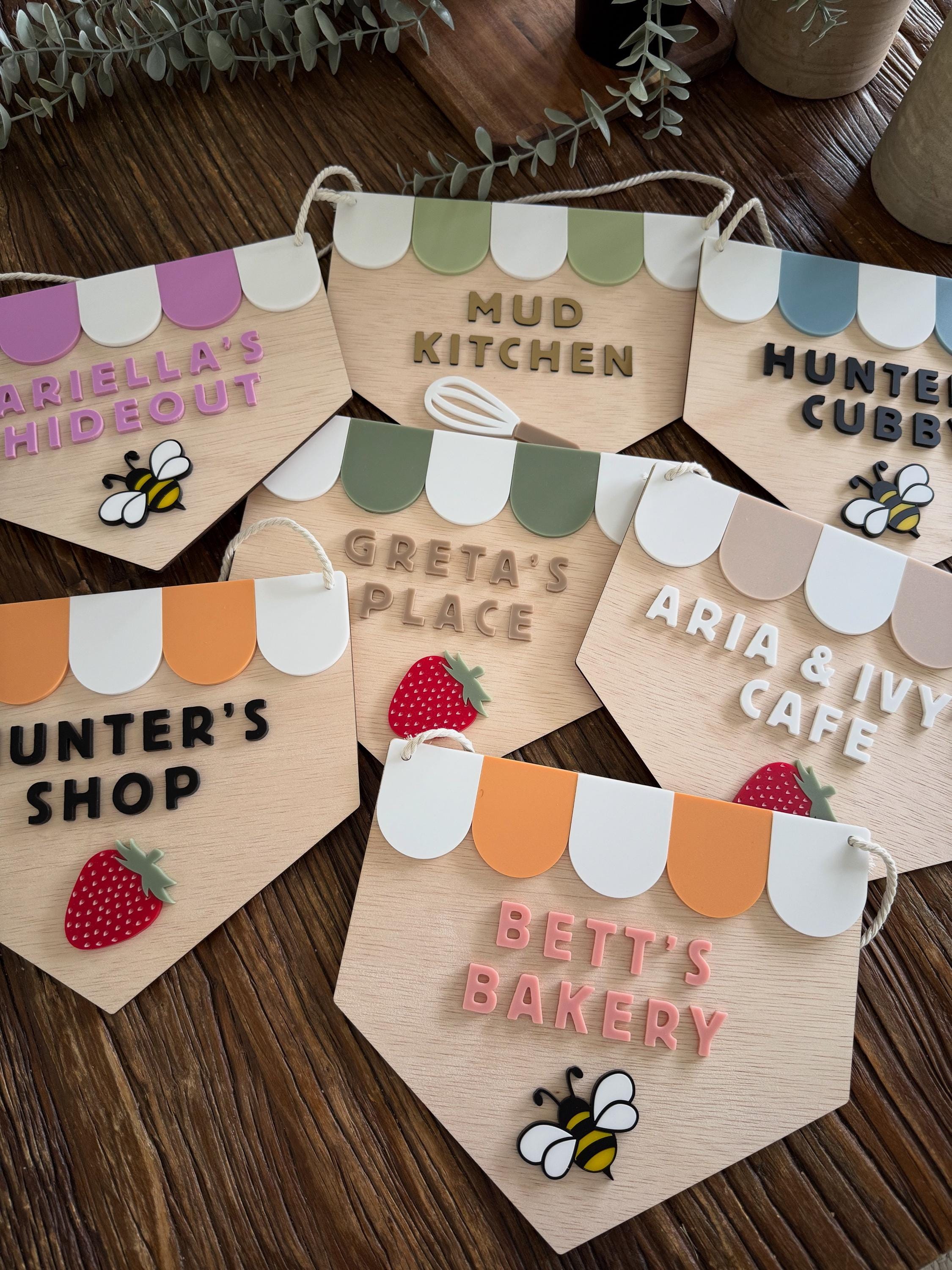 Kids Cubby House Sign | Playhouse Banner | Bakery | Fruit Shop | Bee ...