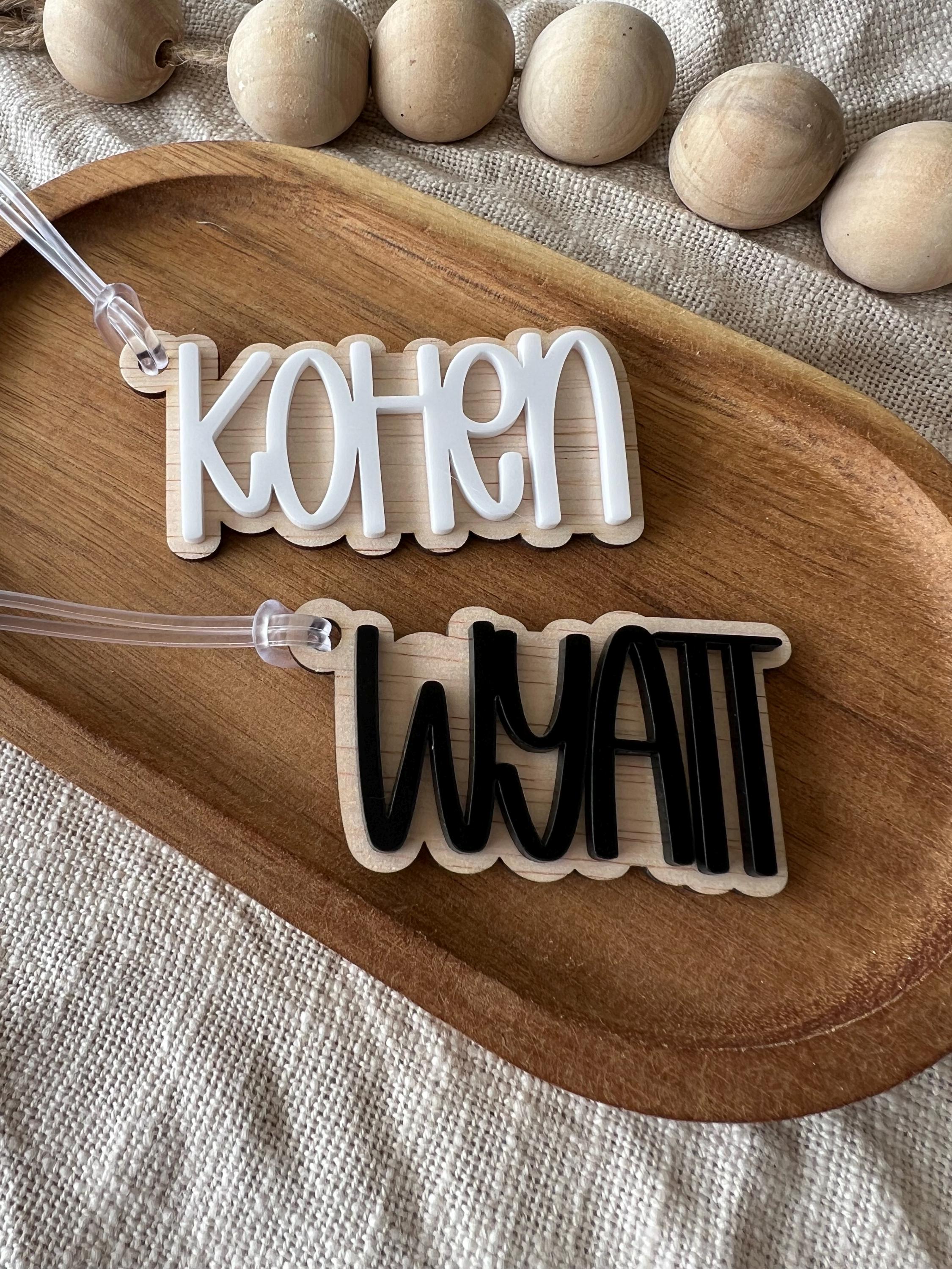 Timberland Keychain | Personalised Wood & Acrylic Bag Tag: Kids ...
