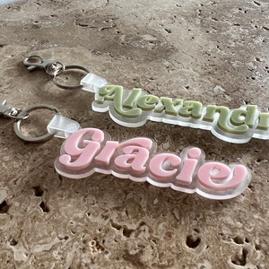 Acrylic Name Tag | Keyring | Personalised Keychain