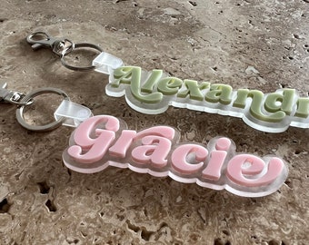 Acrylic Name Tag | Keyring | Personalised Keychain