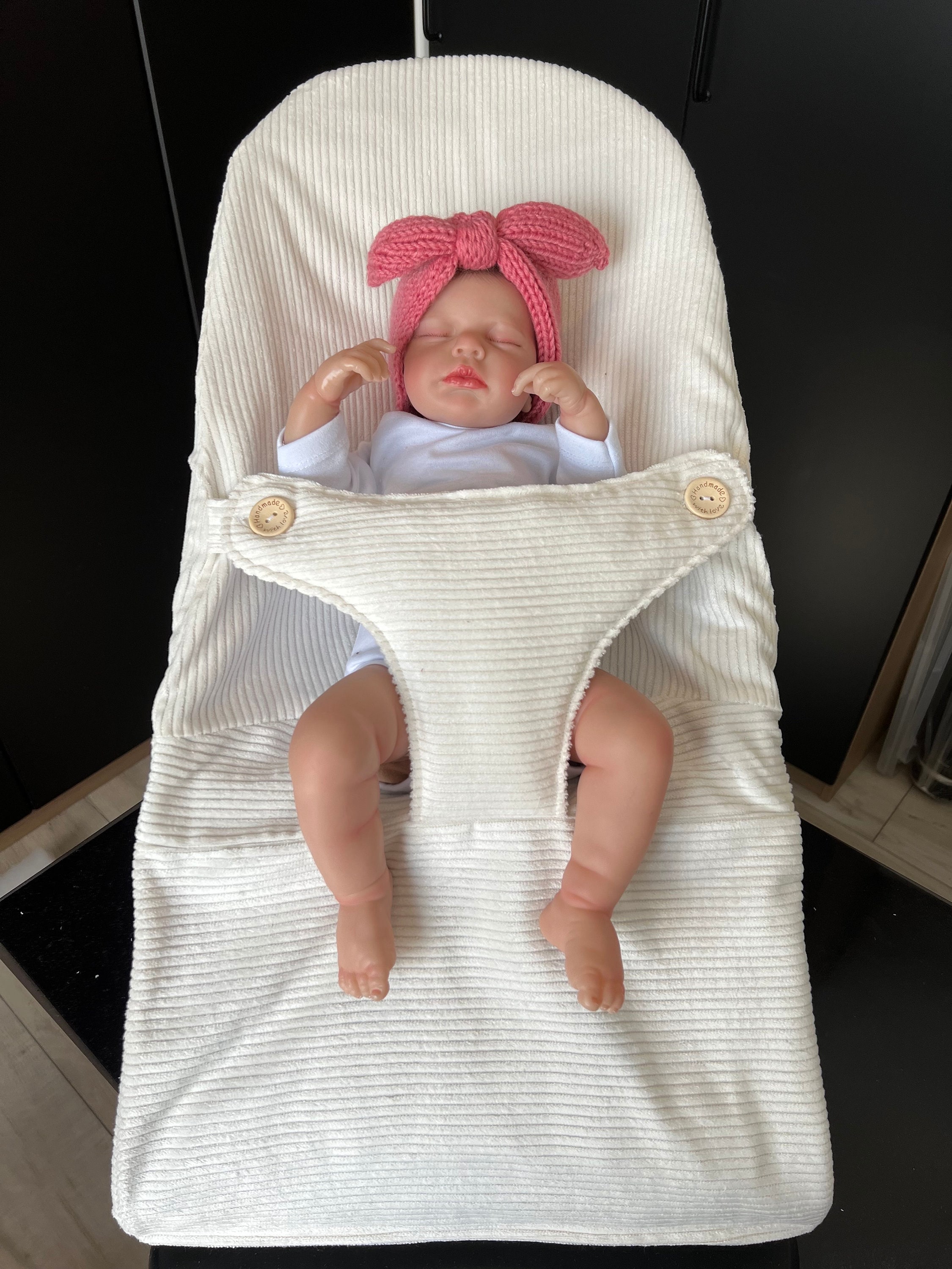 Bezug fur Baby Bjorn Schaukelstuhl ecrufarbener Cord Baby Bjorn Bezug aus geripptem Stoff mit Knopfen Etsy