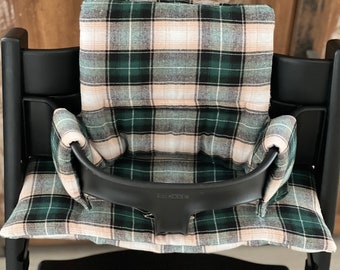 Cushions, upholstery covers, Stokke Tripp Trapp high chair, tartan, chair cover, flannel