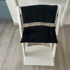 Junior chair cushions for Stokke Tripp Trapp high chair, black ribbed cord image 2