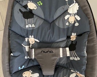 Insert reduction cushion for nuna leaf grow and curve rocker gray sheep sheep (multiple fabrics possible)