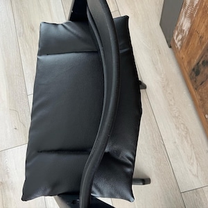 Seat cushion artificial leather skai fake leather, black, for stokke tripp trapp high chair.