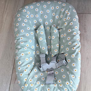 Copertura per set neonato stokke tripp trapp, copertura verde menta margherite fiori