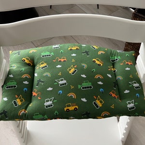 Seat cushion for Stokke Tripp Trapp high chair green farmers farm tractors bulldozers crane green