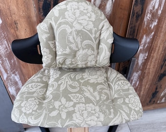 cushion cover for Stokke Nomi high chair olive with beige flowers roses
