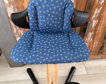 cushion cover for Stokke Nomi high chair denim blue stars