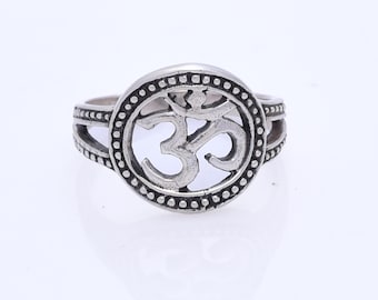 925 Sterling Silver Om Ring, Hindu Deity Lord Shiva Aum Symbol Ring, Handmade Ring, Meditation Ring , Yoga Jewelry, Celtic OM Ohm Ring Band