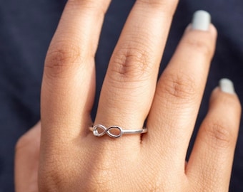 925 Sterling Silver Infinity Ring, Eternal Ring, Ring For Women, Gift for Her,  Minimalist Ring, Stacking Ring, Gold Infinity Ring