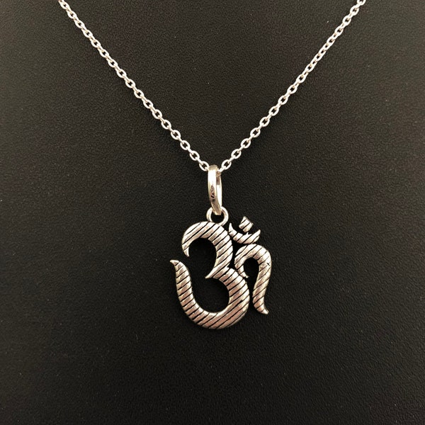 925 Sterling Silver Oxidized Om Pendant, Lord Shiva Charm  Pendant, Handmade Pendant, Religious Gift Pendant, Oxidized Jewelry