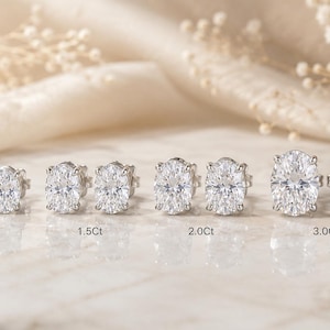 Ovala Moissanit örhängen, 925 sterlingsilver D VVS1 örhängen, 1-3ct brudbröllop ovala örhängen, guld- eller silverfinish, present till henne honom