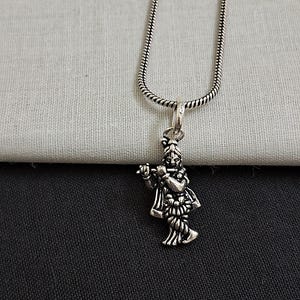 Oxidized Shree  Krishna Pendant,  925 Silver Ram Pendant, Hindu God Religious Necklace, Amulet Pendant, Mythology Necklace, Diwali Gift