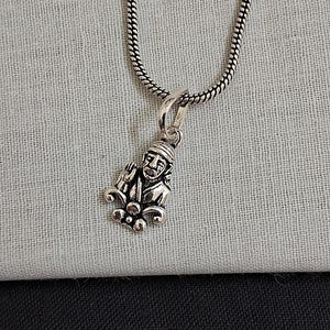 925  Sterling Silver Sai Baba Spiritual Silver Men Necklace, Sai Baba Healing Necklace, Indian Religious Necklace in Silver, Hindu Gift, Her