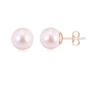 Akoya Pearl Earrings Studs AAA 5mm-6mm-10mm Sterling Silver Earrings for Women Japanese Pink Pearl Stud Earrings For Women And Men Studs