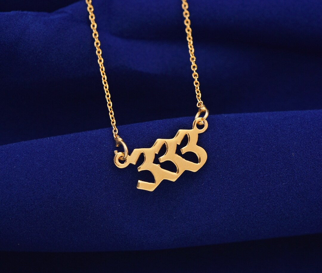 111-999 Angel Number Necklace 18k Gold Rectangle Letter Pendant Necklace Stainless Steel Initial Necklace