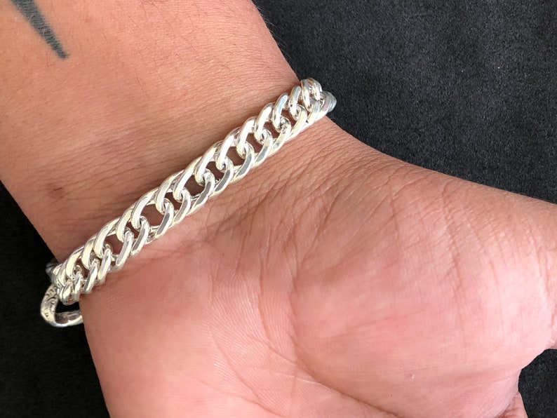 Bracelet gourmette cubain en argent sterling, 20 pouces bracelet gourmette pour homme, bijoux faits main à Bali, cadeau pour frère/marié/ami/fils image 4