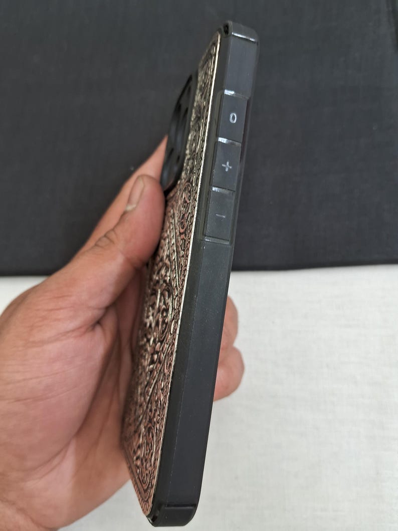 Funda para iPhone de plata maciza de ley 925, funda para iPhone 16 Pro hecha a mano, funda de nuevo diseño, funda para teléfono con diseño floral, regalo para ella imagen 8