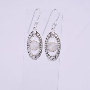 Natural Moonstone Earrings, Handmade Earrings, Silver Earrings, Gemstone Earrings, Handmade Jewelry, Elegant Earring, Gift for Women