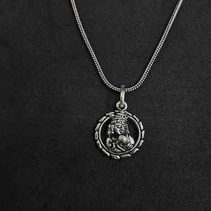 Lord Krishna God Pendant, 925 Sterling Hindu Silver Religious Necklace, Necklace For Gift, Amulet Pendant, Mythology Necklace, Diwali Gift