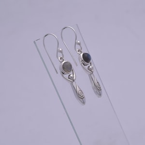 Labradorite Earring, 925 Sterling Silver Earring, Natural Labradorite Earring, Handmade Earring, Multi Gemstone Earring, Gift For Her