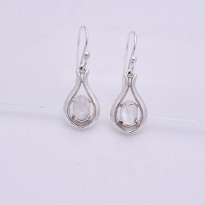 Rainbow Moonstone Gemstone Earring, 925 Sterling Silver Earring, Stone Earring, Handmade Earring, Earring For Women, Gift For Her