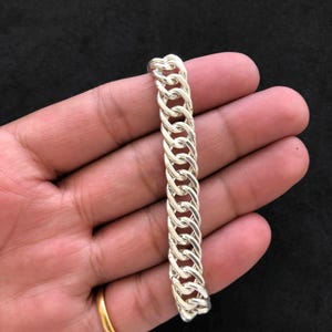 Curb Chain Bracelet For Men, 925 Solid Silver Bracelet, Cuban Link Silver Bracelet Gift For Husband, Men Bracelet, Handmade Bracelet Jewelry