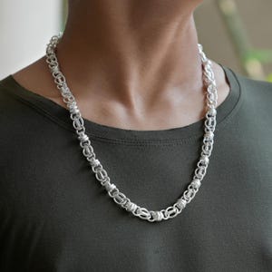 Sterling Silver Cable Chain Necklace, Solid Silver Anchor Cable Chain Necklace, Men's cable chain, Unisex chain, Gift For Her-Him-Brother
