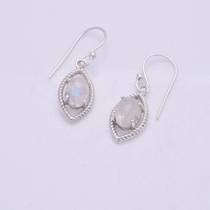 Moonstone Earrings 925 Sterling Silver Earrings Moonstone Gemstone Earrings Jewelry Handmade Earrings Moonstone Jewelry Gift For Her Mother