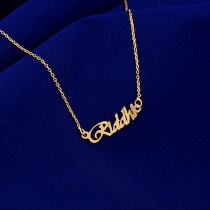 Custom Name Necklace, 18K Gold Plated Name Necklace, Personalized Name Necklace, Birthday Gift for Her, Mother&#39;s Day Gift, Gift for Mom