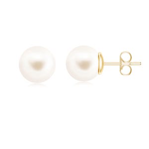 Natural Fresh Water Pearl Studs Earrings In 925 Sterling Silver White Pearl Earrings For Women, Plain Balls Unisex Studs Earrings For Her