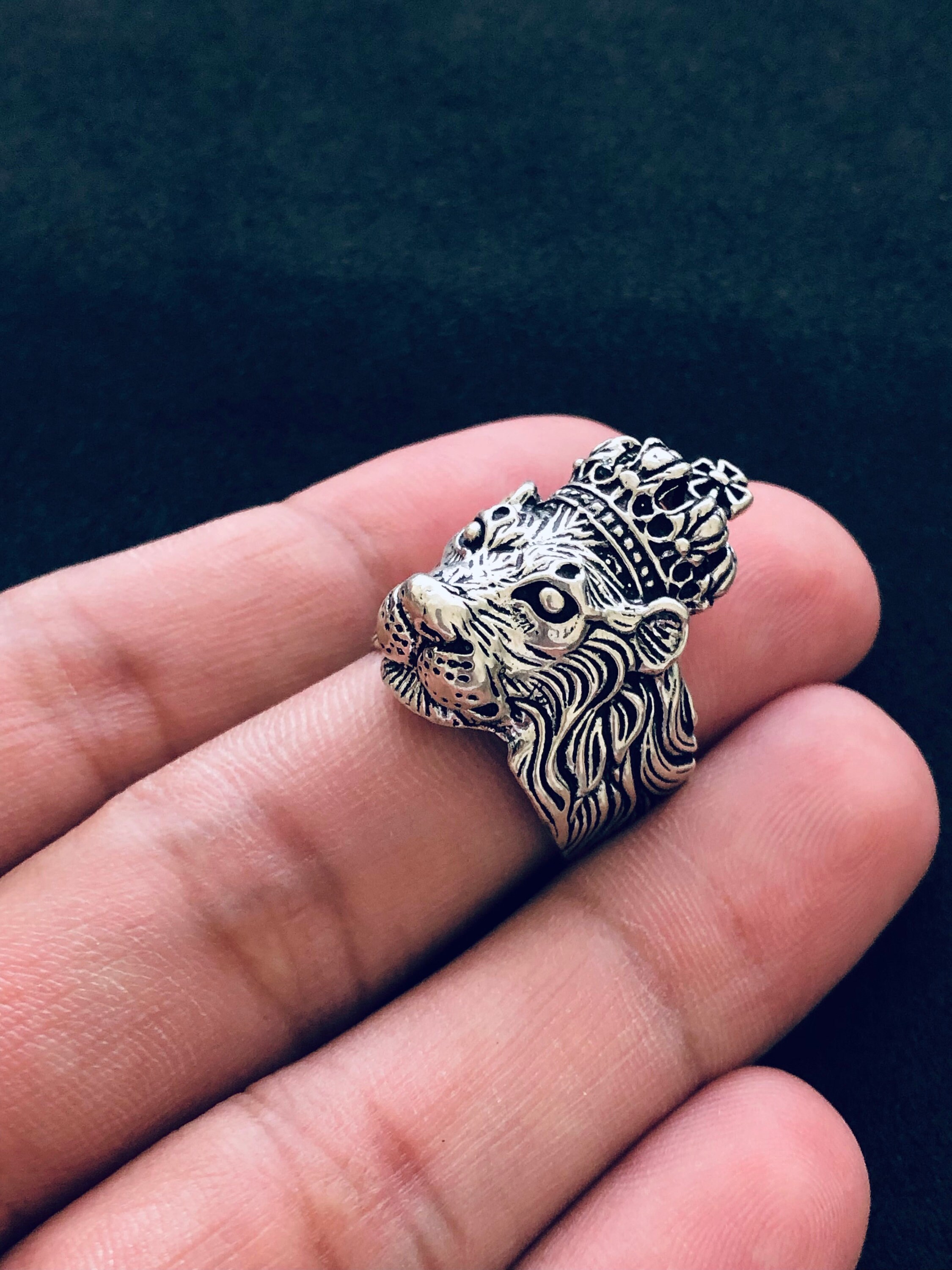 Lion Head Ring, 925 Silver Ring, African Men Ring, Handmade Men Ring
