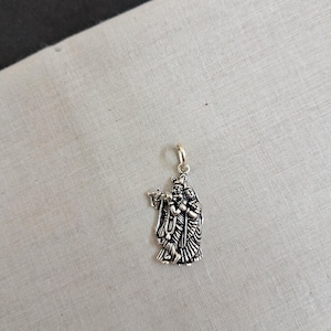 Oxidized Radha Krishna Pendant,  925 Silver Radha Pendant, Hindu God Religious Necklace, Amulet Pendant, Mythology Necklace, Diwali Gift