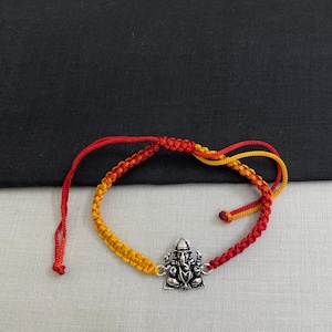 Lord Gansha Rakhi Bracelet for Brother | Traditional and Spiritual Raksha Bandhan Rakhi for Bhaiya | Thread Rakhi Bracelet For Brother Gift