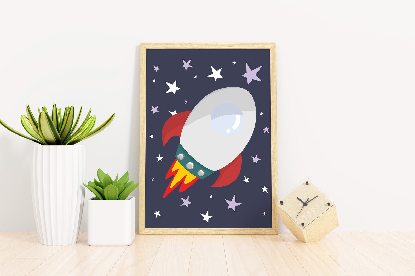 Spacecraft Art Spaceship Print Rocket Wall Art Nursery Etsy