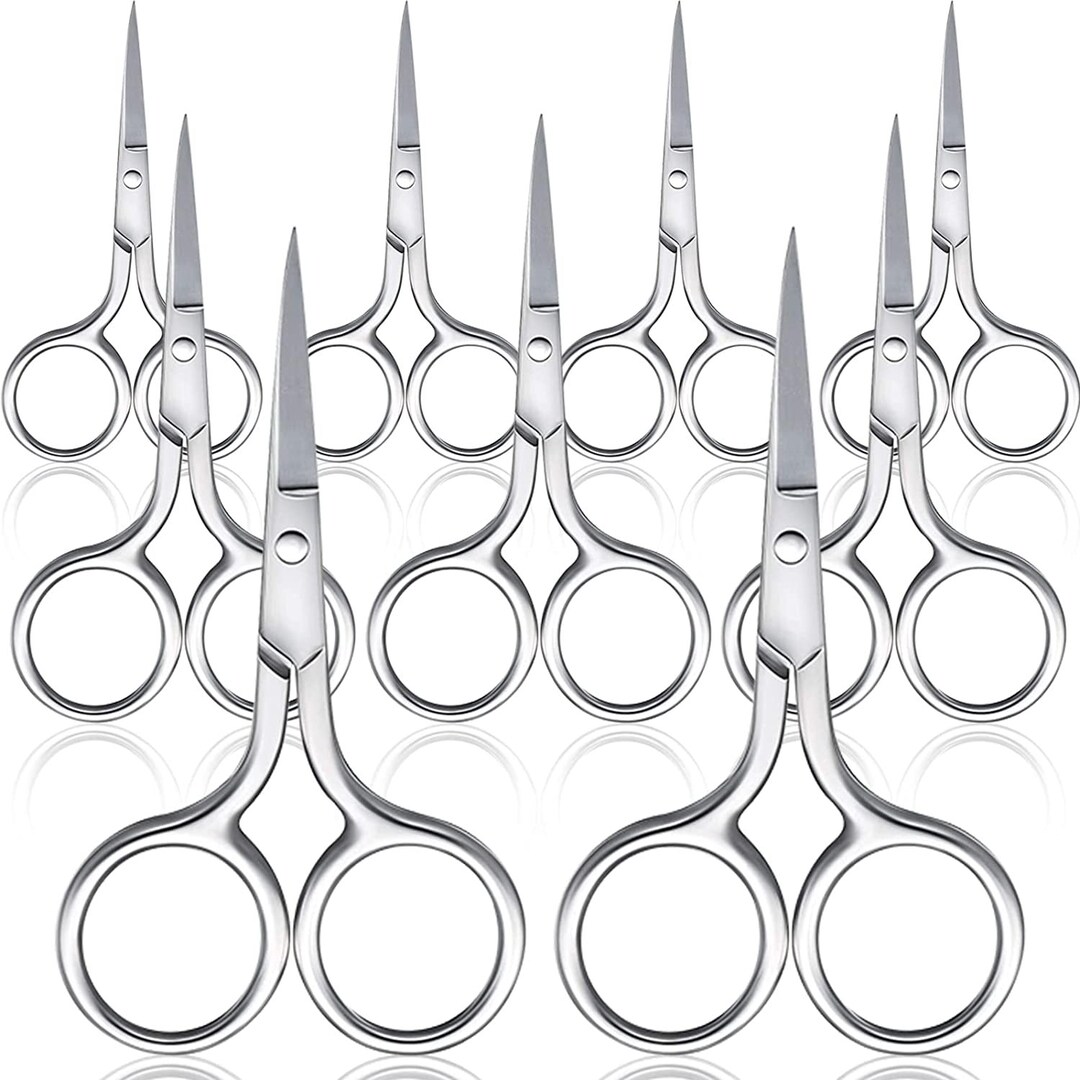 9PC Nose Hair, Facial Hair Scissors Straight Tip Scissors Eyebrows