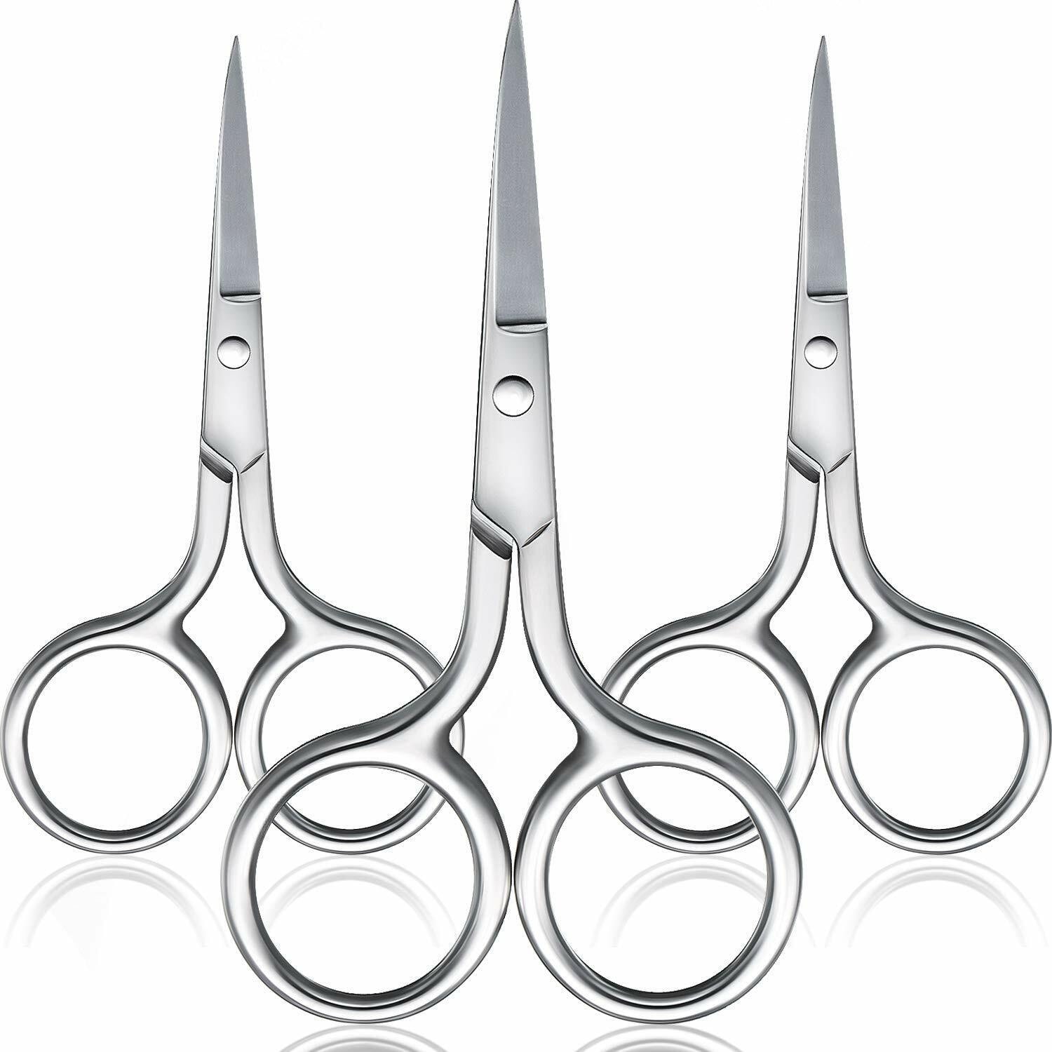 Professional Salon Barber Hair Cutting Moustache Beard Eyebrow Nose Hair  Trimming Scissors Tool Shears Scissors Set of 1 Silver