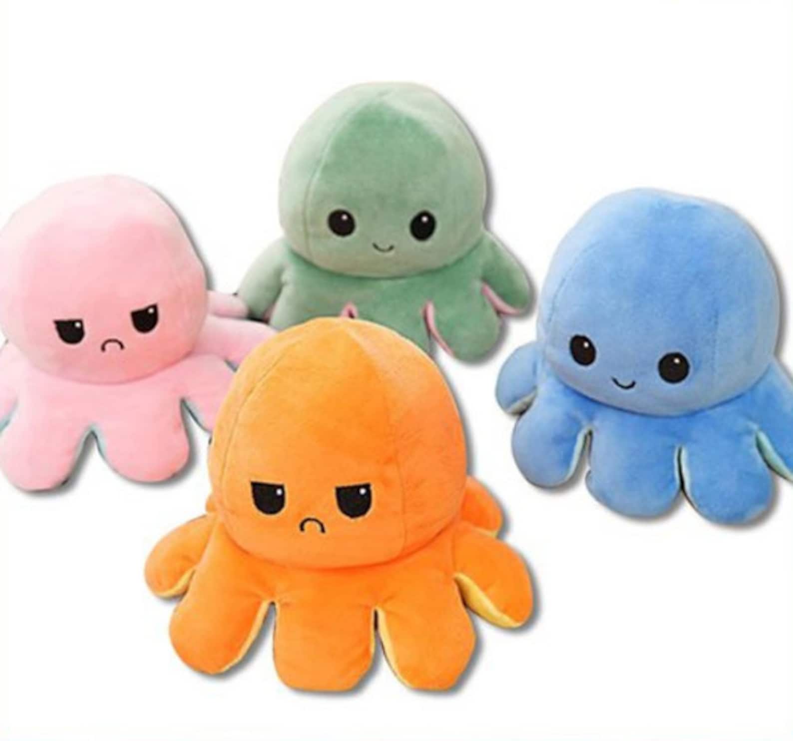 Premium handmade 2-sided emotional octopus teddy bear | Etsy