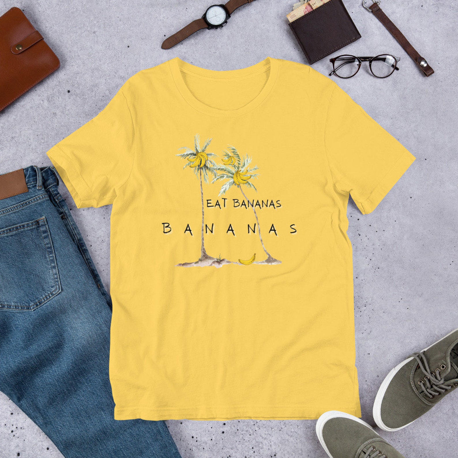 Eat Bananas Shortsleeve Unisex Tshirt Beachy Tee Funny Etsy