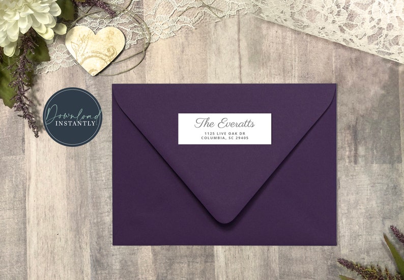 KAYLA Elegant Wedding Invitation Mailing Label, Wedding Mailing Label
