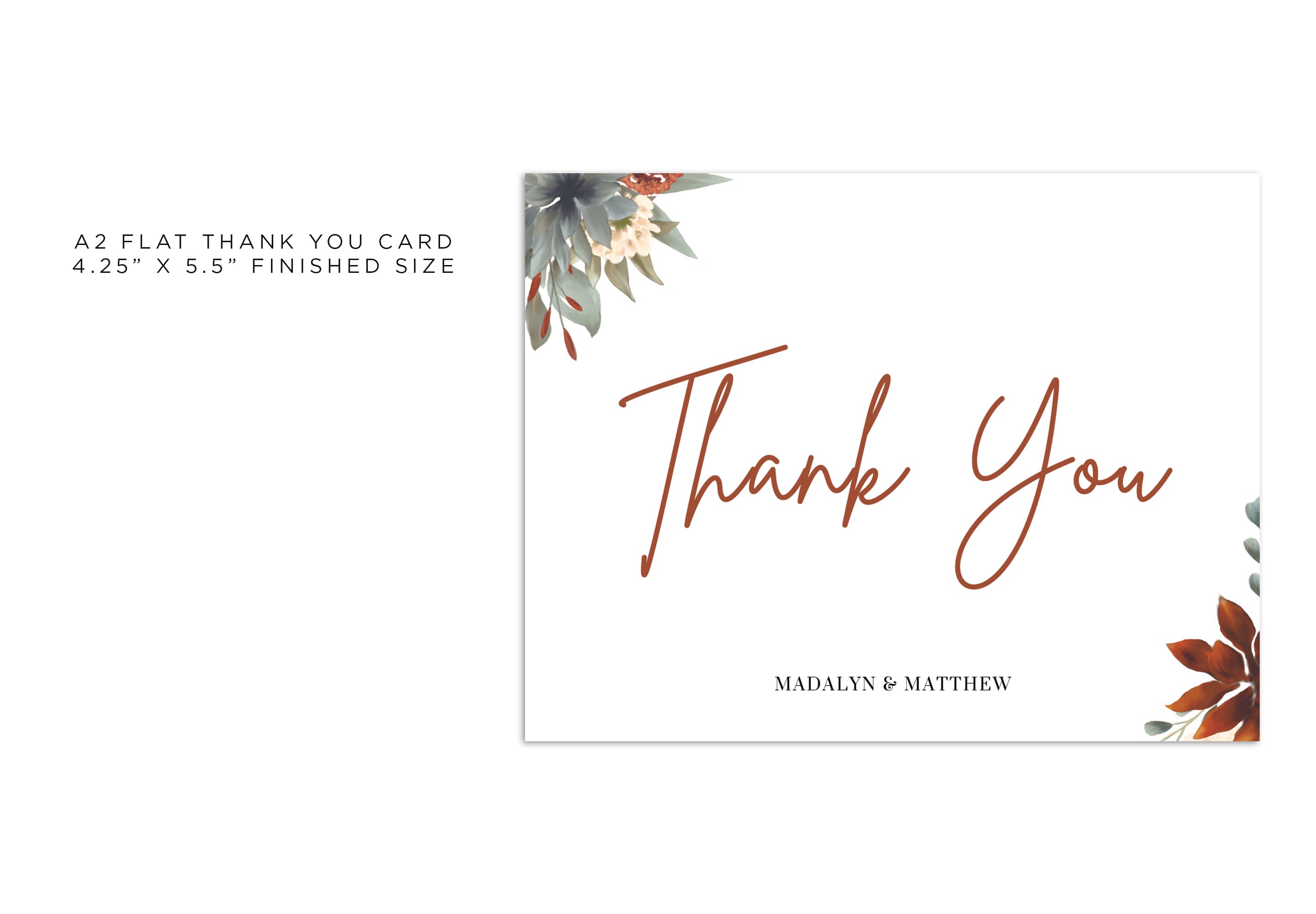 MADALYN Fall Wedding Thank You Card Wedding Invitation Etsy