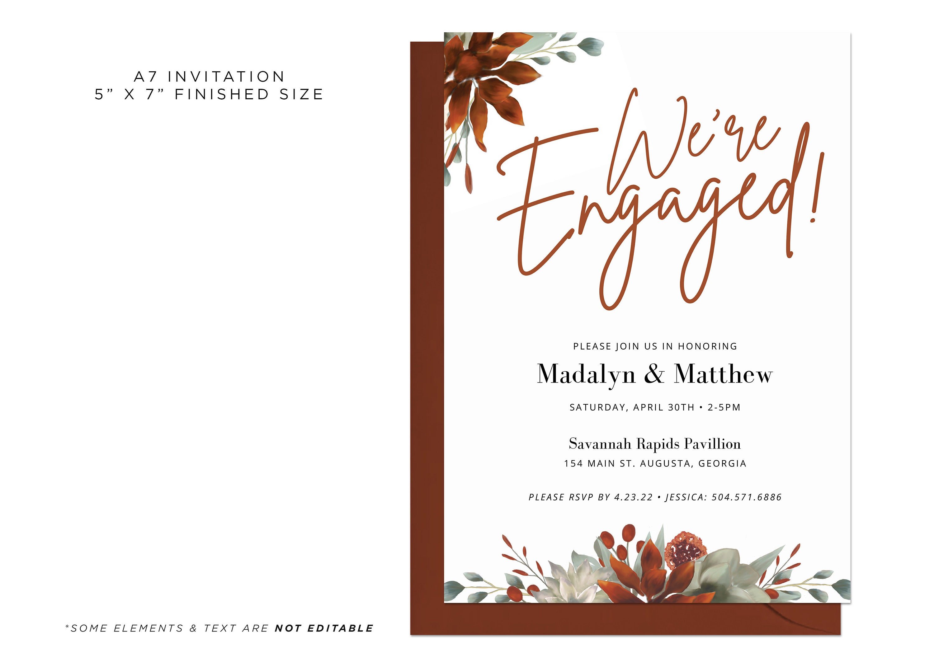 MADALYN Fall Engagement Party Invitation, DIY, Printable Invitation Etsy