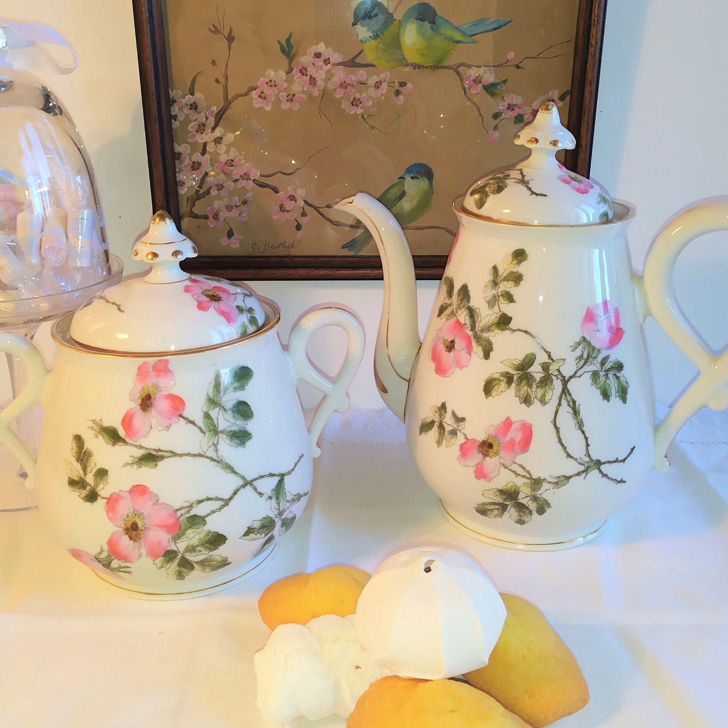 Théière et Sucrier Porcelaine