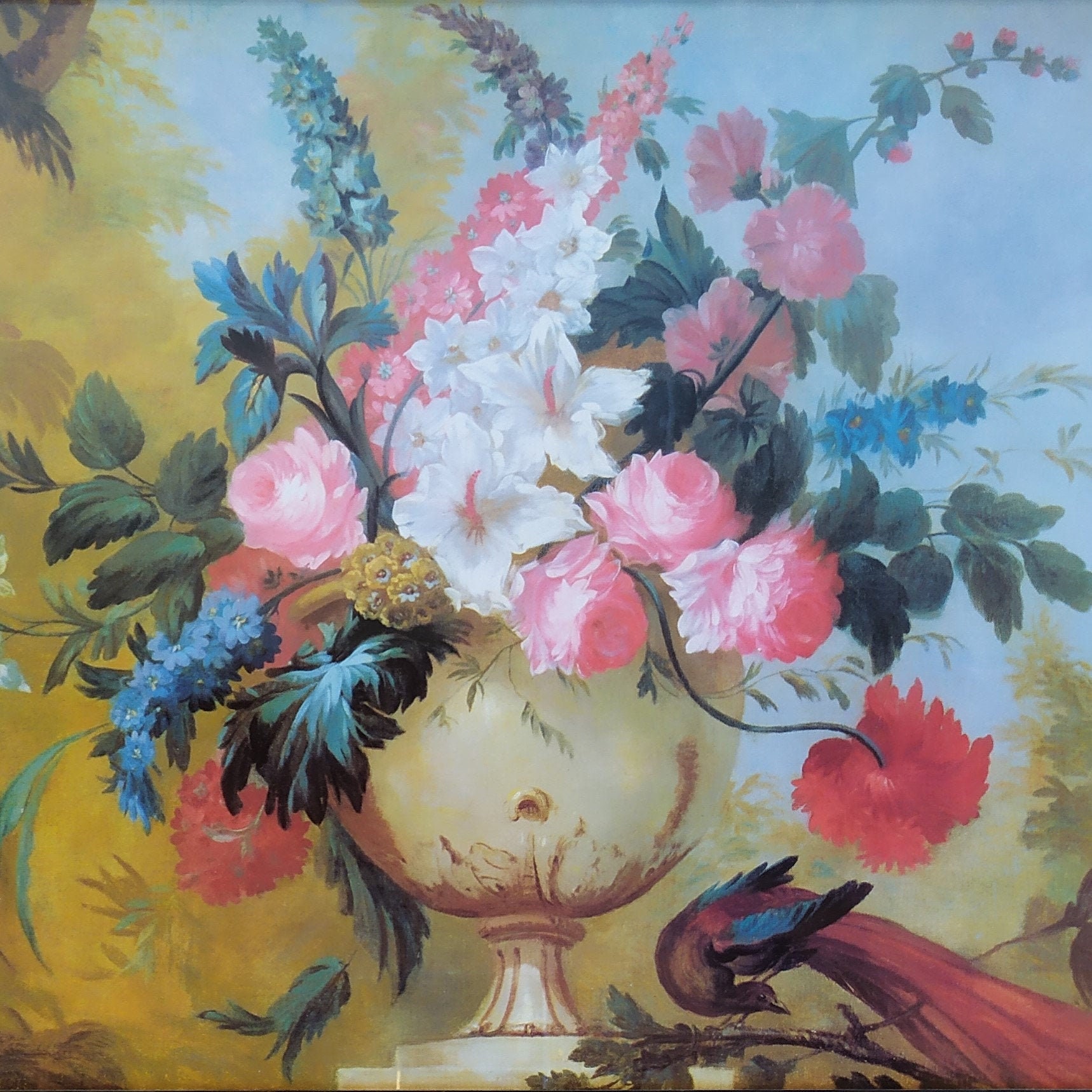 Tableau Fleurs et Oiseau