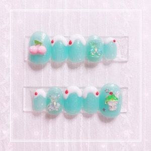 Cream Soda jfashion yume kawaii Japanese nail art press on nail tips